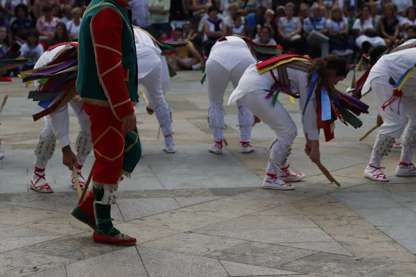 Βασκικός Λαϊκός Χορός Φεστιβάλ Δρόμου — Φωτογραφία Αρχείου