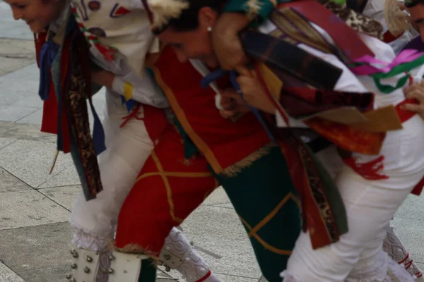 Баскський Народний Танець Вуличному Фестивалі — стокове фото