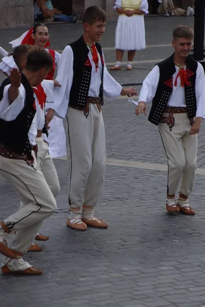 Словацький Народний Танець Вулиці — стокове фото