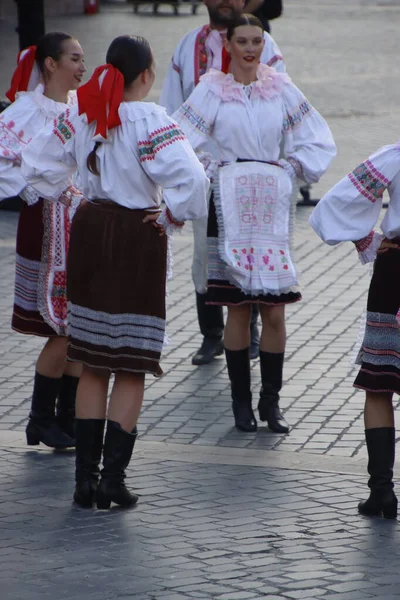 Danza Folclórica Eslovaca Calle — Foto de Stock