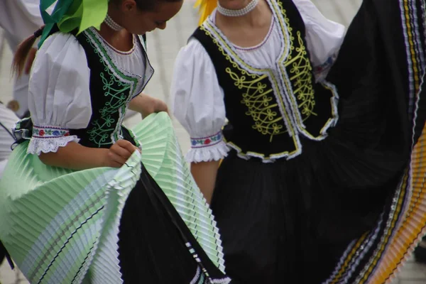 Danse Folklorique Slovaque Dans Rue — Photo