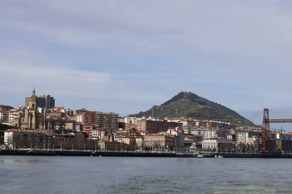 stock image Urban environment in the estuary of Bilbao