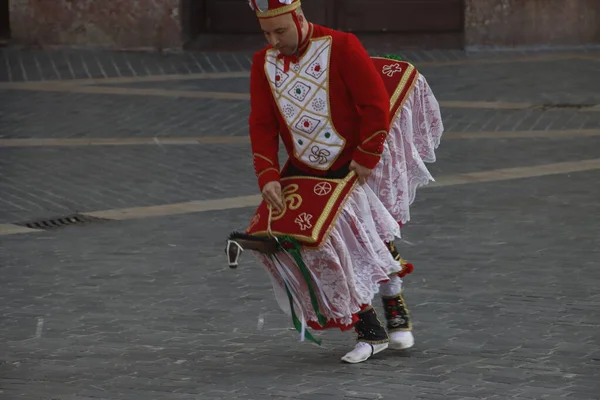 Баскский Народный Танец Уличном Фестивале — стоковое фото