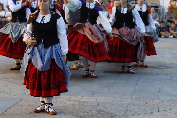 Baskický Lidový Tanec Pouličním Festivalu — Stock fotografie