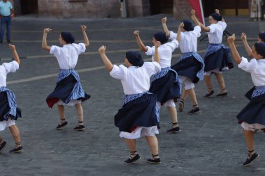 Basque folk dancer in an outdoor festival