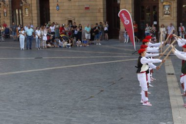 Basque folk dancer in an outdoor festival