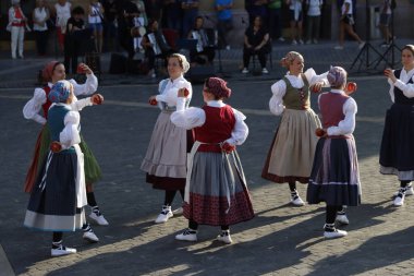 Basque folk dancer in an outdoor festival