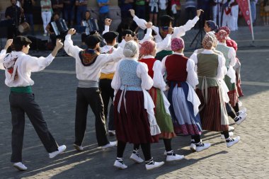 Basque folk dancer in an outdoor festival