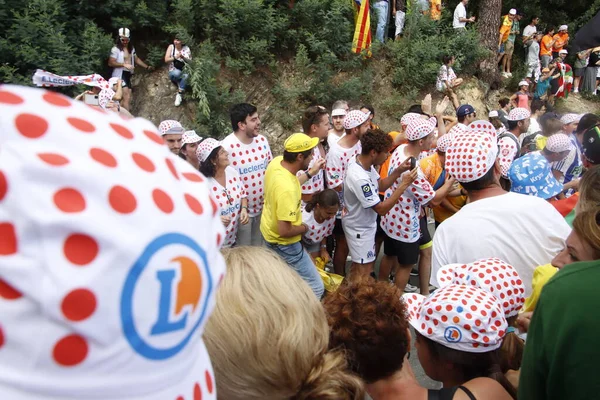 Cyklističtí Příznivci Během První Etapy Tour France — Stock fotografie