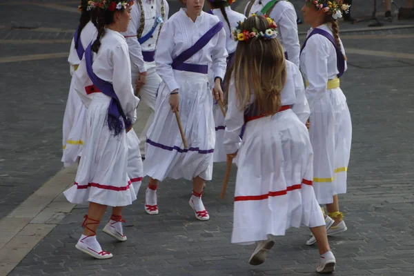 Basque Folk Dancer Outdoor Festival — 图库照片