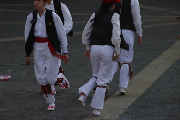 Exposição Dança Folclórica Basca Rua — Fotografia de Stock