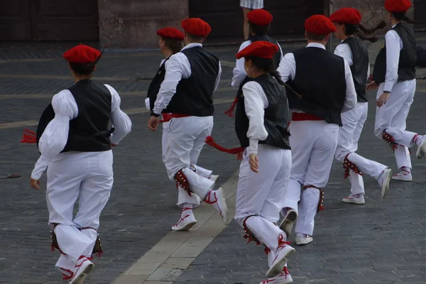 Baskijska Wystawa Tańca Ludowego Ulicy — Zdjęcie stockowe