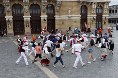  Basque folk dancer in an outdoor festival