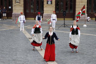  Basque folk dancer in an outdoor festival