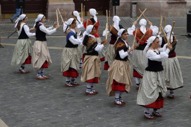  Basque folk dancer in an outdoor festival