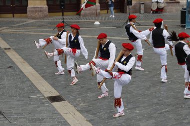  Basque folk dancer in an outdoor festival