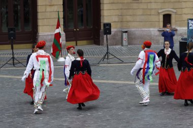  Basque folk dancer in an outdoor festival