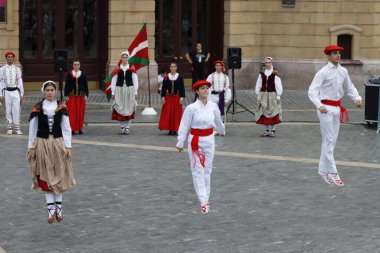  Basque folk dancer in an outdoor festival