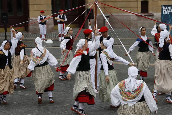 Basque Folk Dancer Outdoor Festival — Zdjęcie stockowe