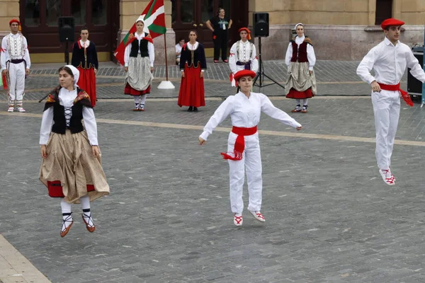  Basque folk dancer in an outdoor festival