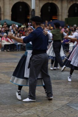 Basque folk dancer in an outdoor festival