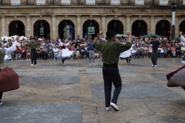 Basque folk dancer in an outdoor festival