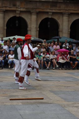 Basque folk dancer in an outdoor festival