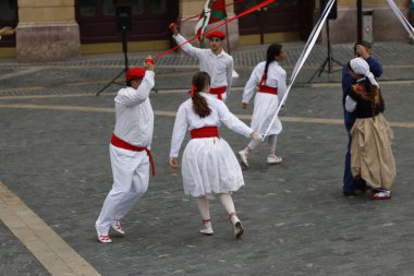 Basque folk dancer in an outdoor festival