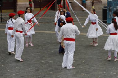 Basque folk dancer in an outdoor festival