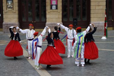 Basque folk dancer in an outdoor festival