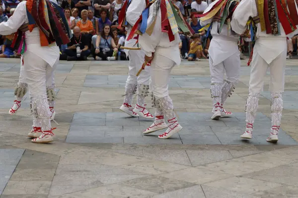 stock image Basque folk dance outdoor festival