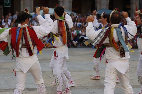 stock image Basque folk dancer in the street