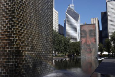 Chicago, Illinois şehir merkezi manzarası
