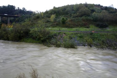 Bilbao nehrinden akan sular.