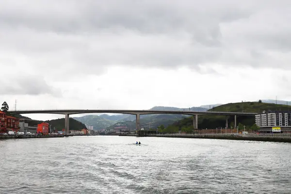 stock image Bridge over the river of Bilbao, Spain