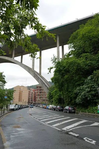 stock image Concrete bridge over the river of Nervion