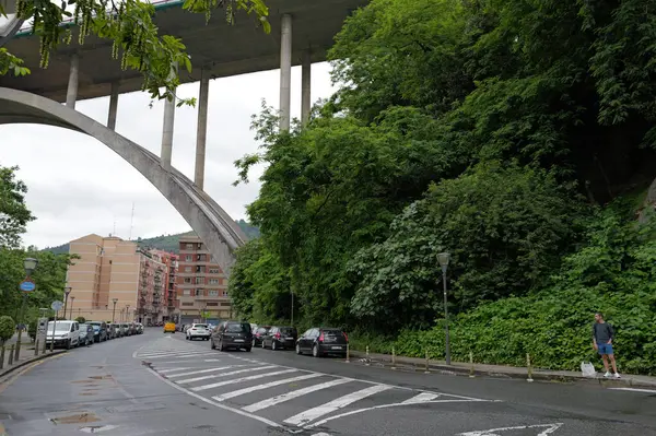 stock image Concrete bridge over the river of Nervion