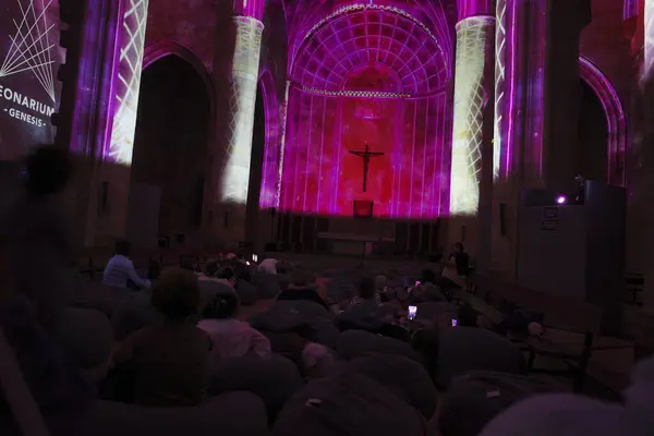 stock image Artistic installation in the interior of a church