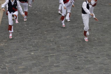 Açık hava festivalinde Bask halk dansı sergisi