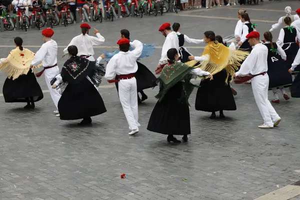 stock image Folk dance exhibition in the city of Bilbao, Spain