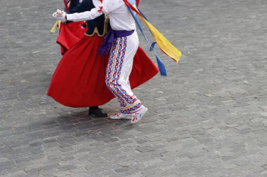 Basque folk dance exhibition clipart