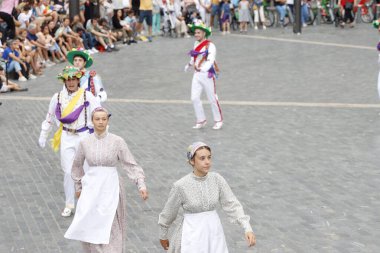 Basque folk dance exhibition clipart