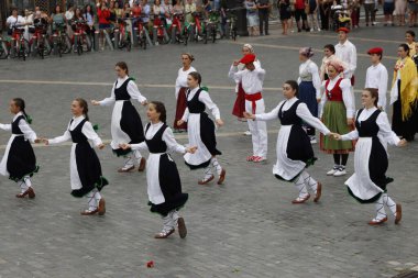 Basque folk dance exhibition clipart