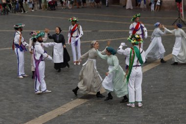 Basque folk dance exhibition clipart