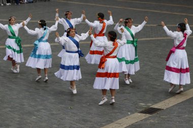 Basque folk dance exhibition clipart