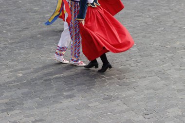 Basque folk dance exhibition clipart