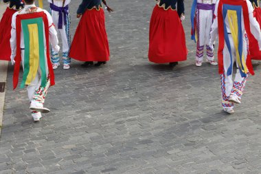 Basque folk dance exhibition clipart