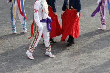 Basque folk dance exhibition clipart