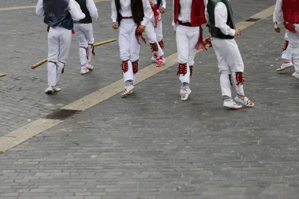 stock image Basque folk dancer during a performance