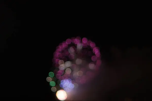 stock image Fireworks exhibition in a summer night